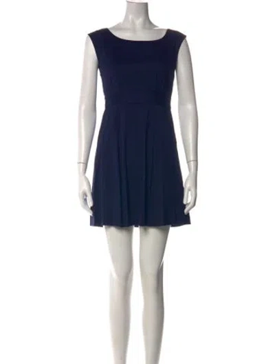 Pre-owned Theory Bateau Neckline Mini Dress In Blue