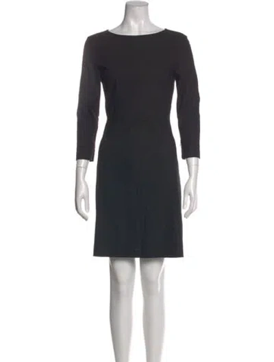 Pre-owned Theory Bateau Neckline Mini Dress In Gray
