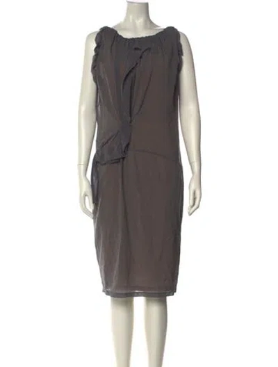 Pre-owned Theory Bateau Neckline Mini Dress In Gray