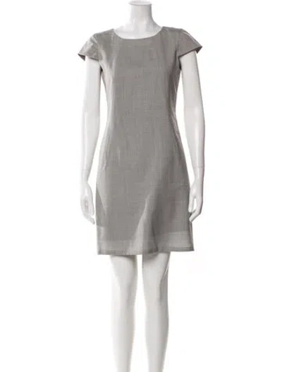 Pre-owned Theory Bateau Neckline Mini Dress In Gray