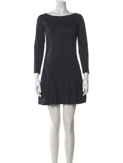 Pre-owned Theory Bateau Neckline Mini Dress In Gray