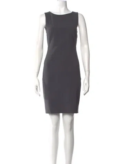 Pre-owned Theory Bateau Neckline Mini Dress In Gray