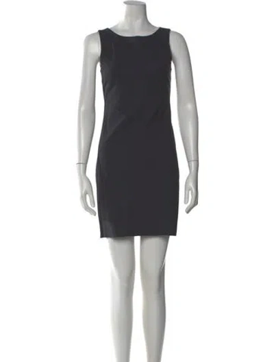 Pre-owned Theory Bateau Neckline Mini Dress In Gray