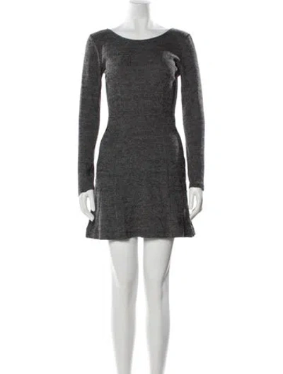 Pre-owned Theory Bateau Neckline Mini Dress In Gray