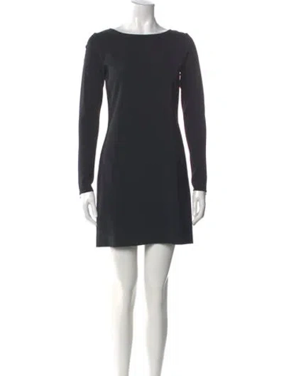 Pre-owned Theory Bateau Neckline Mini Dress In Gray