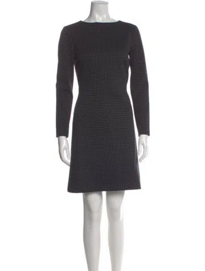 Pre-owned Theory Bateau Neckline Mini Dress In Gray