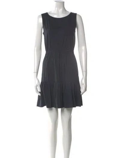 Pre-owned Theory Bateau Neckline Mini Dress In Gray