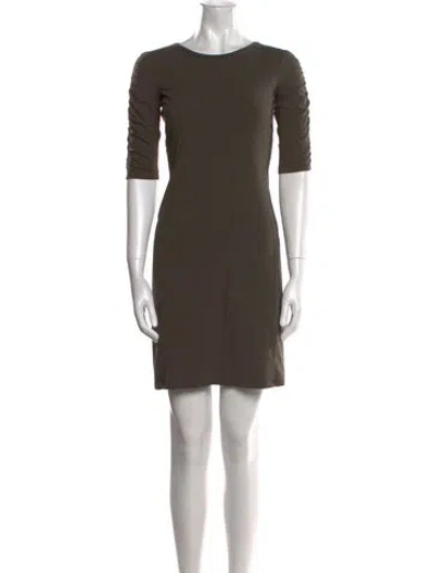 Pre-owned Theory Bateau Neckline Mini Dress In Green