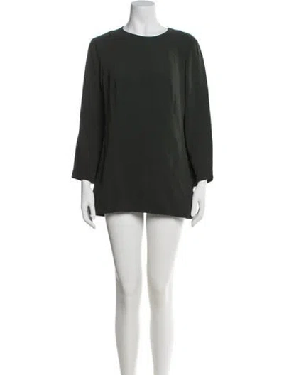 Pre-owned Theory Bateau Neckline Mini Dress In Green