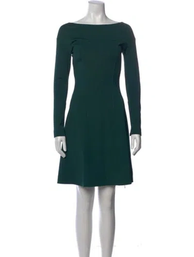 Pre-owned Theory Bateau Neckline Mini Dress In Green