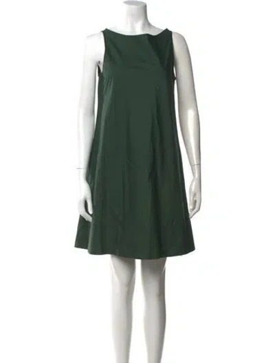 Pre-owned Theory Bateau Neckline Mini Dress In Green