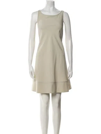 Pre-owned Theory Bateau Neckline Mini Dress In Neutral