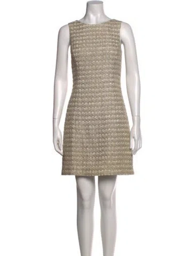 Pre-owned Theory Bateau Neckline Mini Dress In Neutral