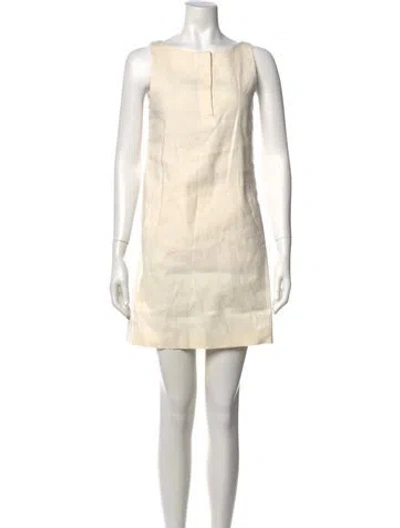 Pre-owned Theory Bateau Neckline Mini Dress In Neutral