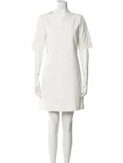 Pre-owned Theory Bateau Neckline Mini Dress In Neutral
