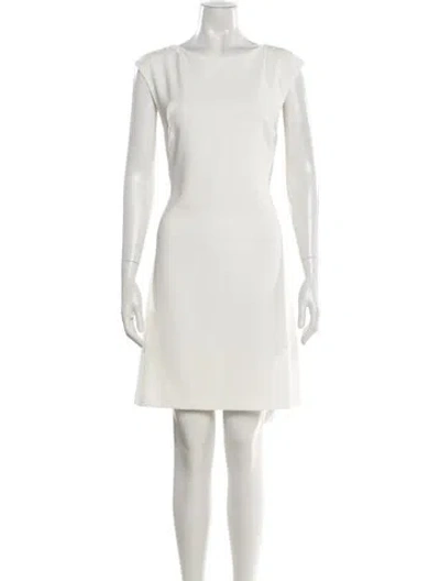 Pre-owned Theory Bateau Neckline Mini Dress In Neutral