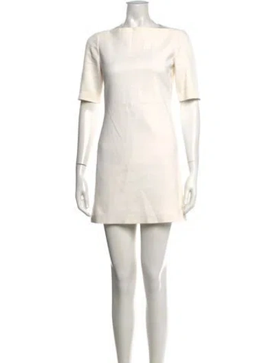 Pre-owned Theory Bateau Neckline Mini Dress In Neutral