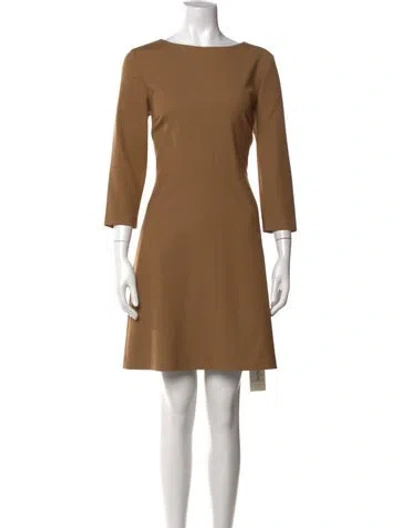 Pre-owned Theory Bateau Neckline Mini Dress In Neutral