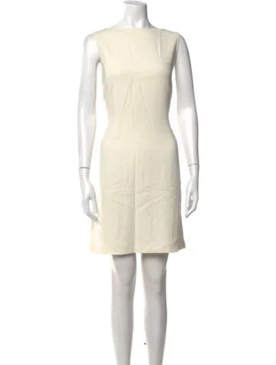 Pre-owned Theory Bateau Neckline Mini Dress In Neutrals