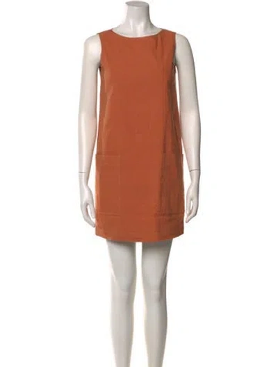 Pre-owned Theory Bateau Neckline Mini Dress In Orange