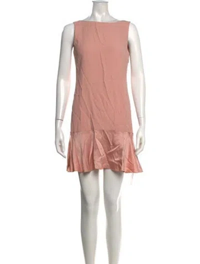 Pre-owned Theory Bateau Neckline Mini Dress In Pink