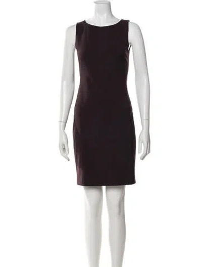Pre-owned Theory Bateau Neckline Mini Dress In Purple