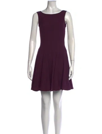 Pre-owned Theory Bateau Neckline Mini Dress In Purple