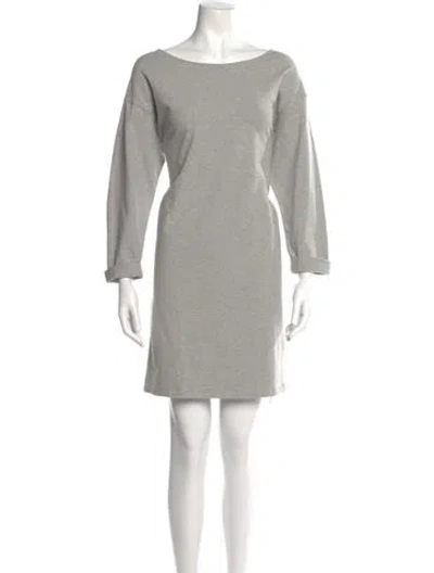 Pre-owned Theory Bateau Neckline Mini Dress W/ Tags In Gray
