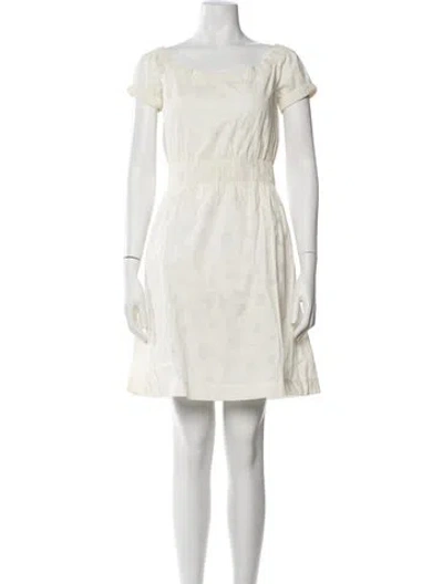 Pre-owned Theory Bateau Neckline Mini Dress In White