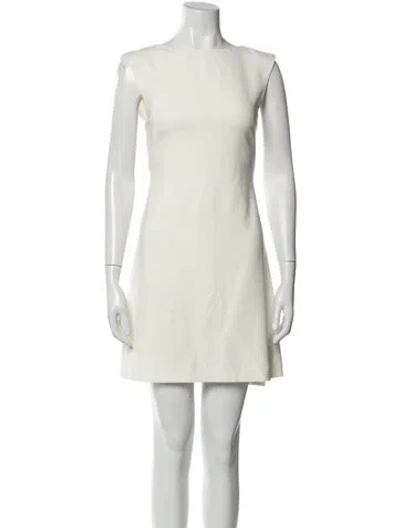 Pre-owned Theory Bateau Neckline Mini Dress In White