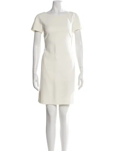 Pre-owned Theory Bateau Neckline Mini Dress In White