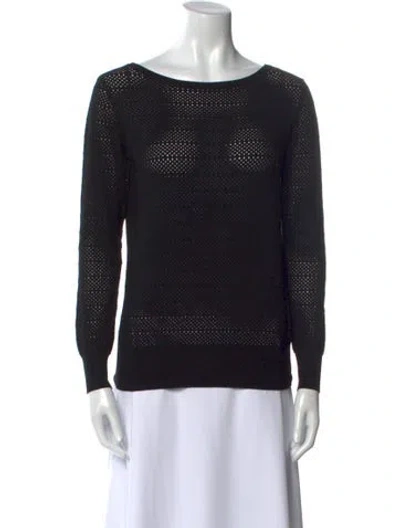 Pre-owned Theory Bateau Neckline Sweater In Black