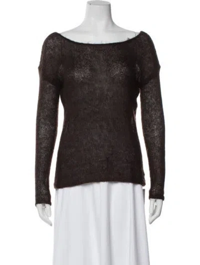 Pre-owned Theory Bateau Neckline Sweater In Brown