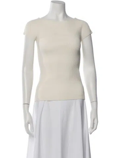 Pre-owned Theory Bateau Neckline Sweater In Neutrals