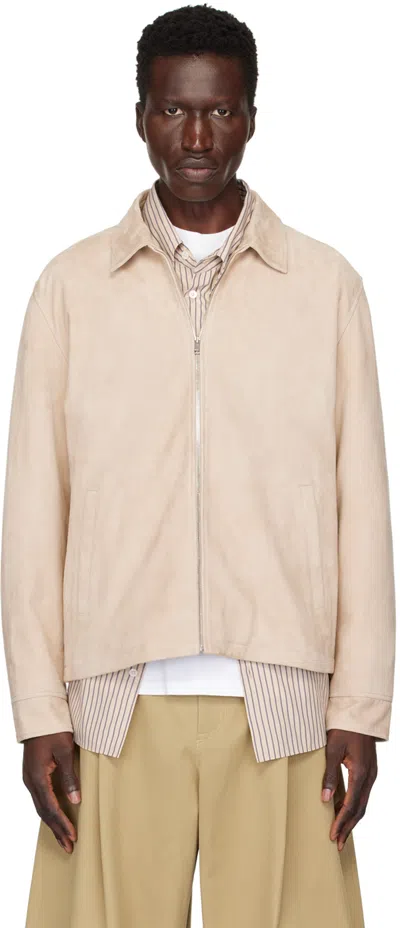 Theory Hazelton Suede Jacket In Neutrals