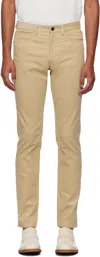 Theory Beige Raffi 5-pocket Trousers In Khaki