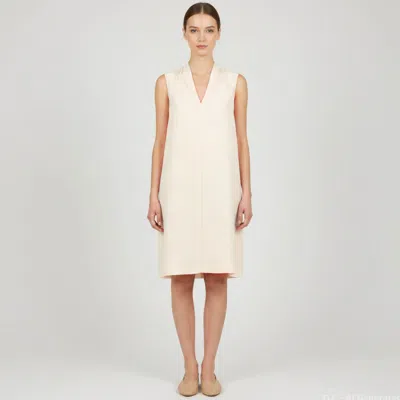 Pre-owned Theory Beige Satin Mini Dress Xs In White