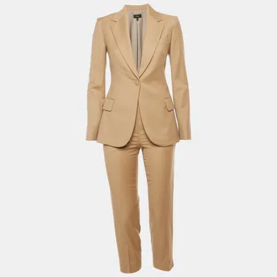 Pre-owned Theory Beige Wool Tailored Suit Xxs In Sand