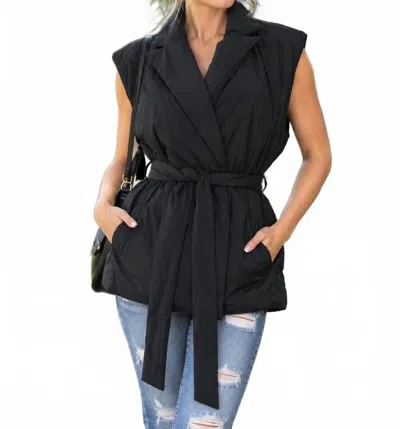 Theory Belt Puffer Vest In Black