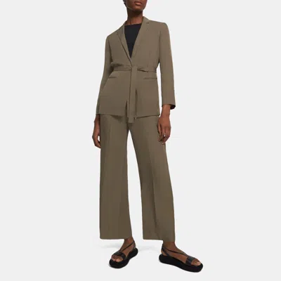 Theory Belted Blazer In Washed Twill In Willow