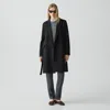 Theory Belted Coat In Double-face Wool-cashmere In Black