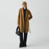 Theory Belted Coat In Double-face Wool-cashmere In Brown