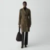Theory Belted Coat In Plaid Wool-cashmere In Brown
