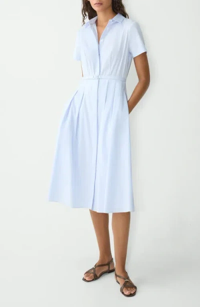 Theory Belted Cotton Blend Shirtdress In Olympic