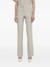 Theory Belted-loop Trousers In Gray