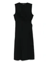Theory Sleeveless A-line Wrap Dress In Good Linen In Black