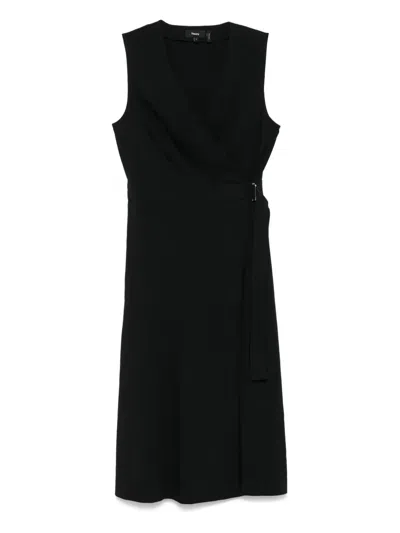 THEORY BELTED MIDI DRESS
