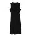 Theory Sleeveless A-line Wrap Dress In Good Linen In Black