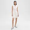 Theory Belted Military Dress In Good Linen In White