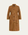Theory Belted Suede Trench Coat In Multi